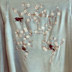 LAST CHANCE!!!  EUC embroidered jean shirt